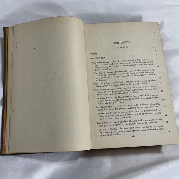 The Decameron Giovanni Boccaccio Translated Cloth Book Modern Vintage 1930’s - Picture 8 of 12